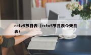 cctv5节目表（cctv5节目表今天目表）